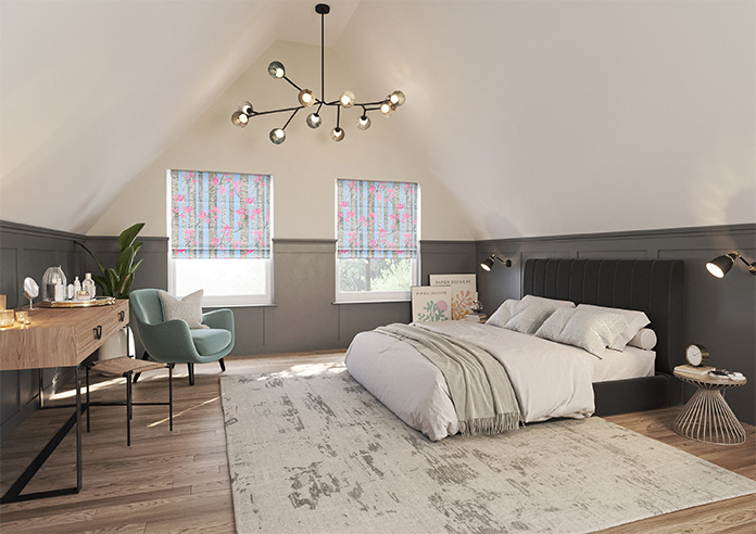 Birch Tree Velvet, Spring Pastels - Roman Blind - Image 6